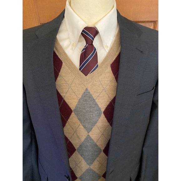 Jos. A. Bank 100% Wool Sport Coat Men 43LG Charcoal Two-Button‎ Blazer Jacket - Picture 7 of 16